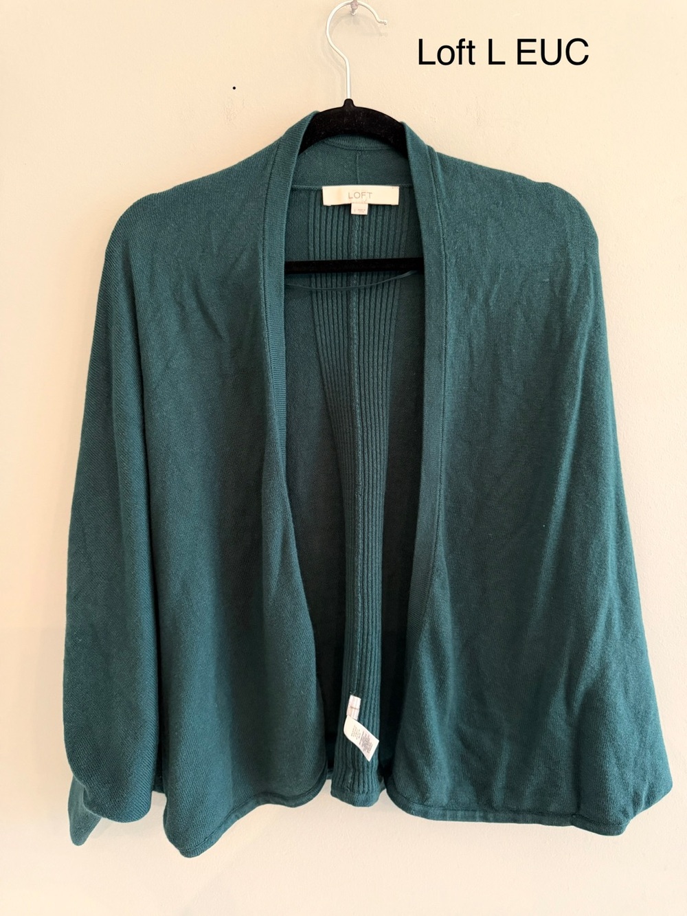 LOFT Open-Front Hunter Green Cardigan Sweater